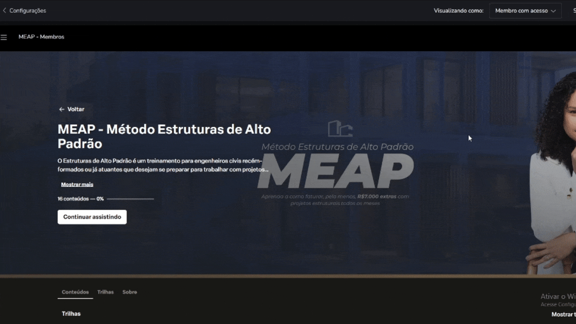 Área de membros do MEAP